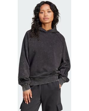 adidas Washed-Out Boyfriend-Fit Hoodie - Black