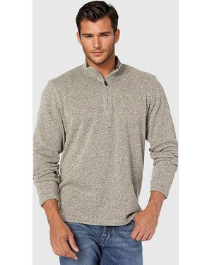 Wrangler Zip Neck Fleece Jumper - Grey