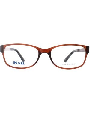 INVU Rectangle Matte Frosty Amber B4426 - Brown