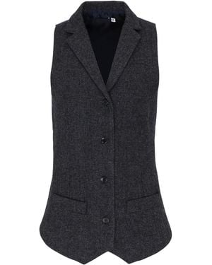PREMIER Ladies Herringbone Waistcoat (Dark) - Blue