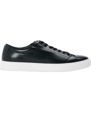 BOSS Enlight Leather Low Trainers (Dark) - Black