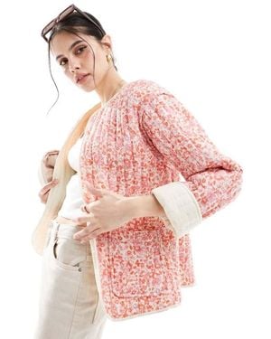 ASOS Cotton Quilted Jacket - Pink