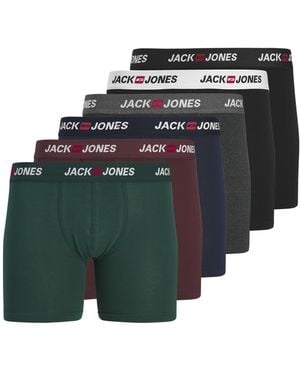 Jack & Jones Big Plus Size Boxers 6 Pack - Green