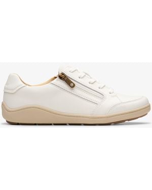 Clarks Bryianne Bayla Off Leather Trainers - White