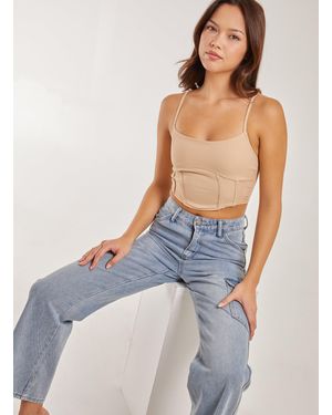 Pink Vanilla Strappy Corset Top - Blue