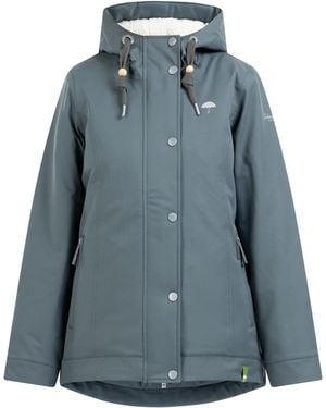 Schmuddelwedda Winterjas Gemaakt Van Gerecycled Polyester Yuka Blauw-Grijs