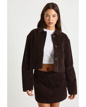 Boohoo Cord Mini Skirt - Black