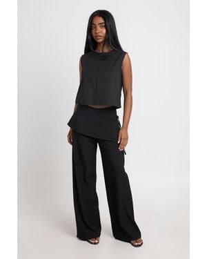 Boohoo Skirt Overlay Wide Leg Tailored Trousers - Blue