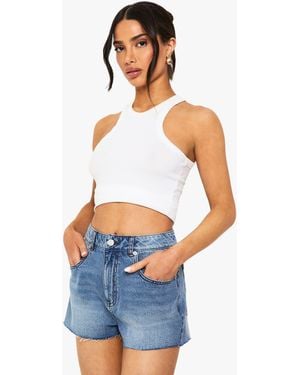 Boohoo Petite Denim Mini Short - Blue