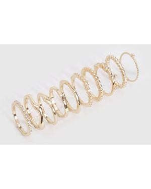 Boohoo 10 Pack Rings - Metallic