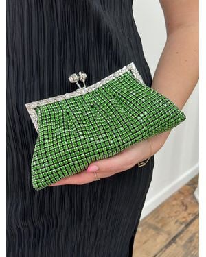 SVNX Crystal Clutch Bag Rhinestone - Green