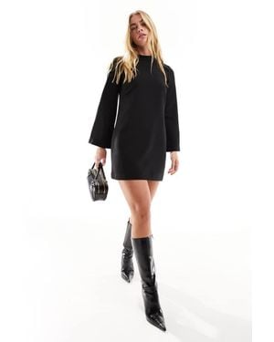 Closet Long Sleeve High Neck Mini Dress - Black