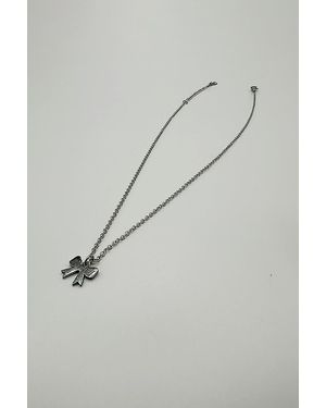 SVNX Mini Bow Pendant Necklace - Grey