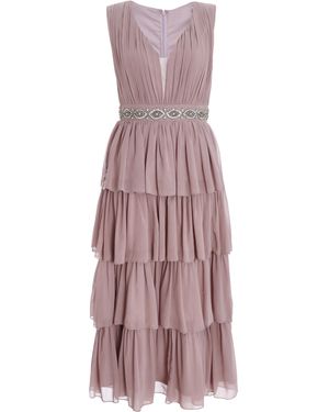 Quiz Mauve Chiffon Tiered Midi Dress - Purple