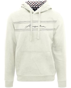 Aquascutum Hooded Neck Signature Print Sweatshirt - White
