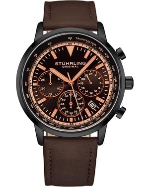 Stuhrling Monaco Chronograph With Tachymeter Quartz 3986L 44Mm Watch - Brown