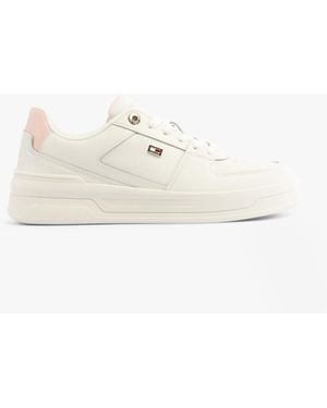 Tommy Hilfiger Flag Basket Trainer Trainers Ecru/Whimsy - White