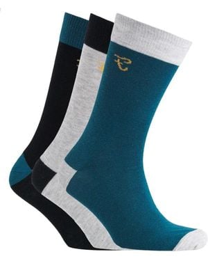 Farah Darby Socks (Pack Of 3) /Bottle/Light) - Blue