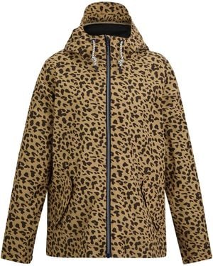 Regatta Ladies Bayletta Leopard Print Waterproof Jacket (Multicoloured) - Green