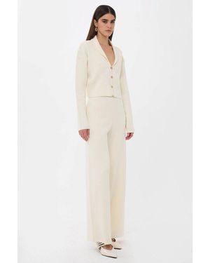 Hiccup Shirt Collar Knit Co-Ord Set - Natural