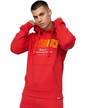 Crosshatch Flocked Hoodie - Red