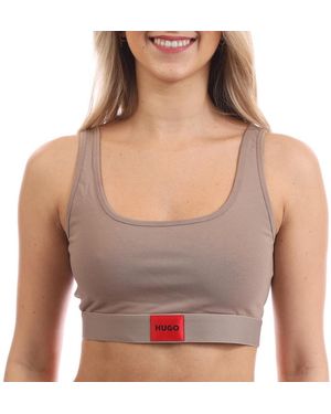HUGO Logo Label Bralette - Grey