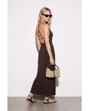 Dilvin Viscose Maxi Dress - Brown