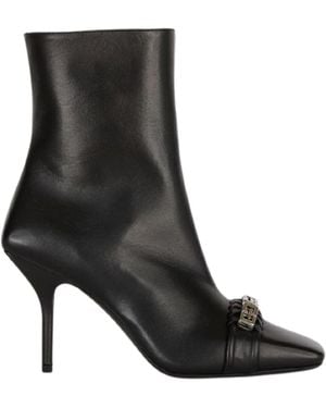 Givenchy G-Woven Design Ankle Boot Heels Leather - Black
