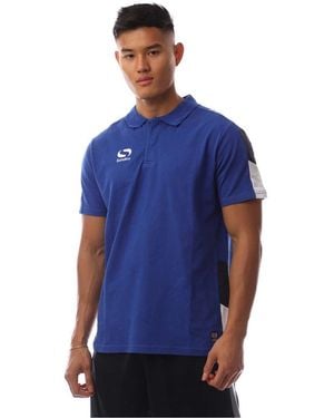 Sondico Venata Collared Neck Short Sleeve Polo T-Shirt - Blue
