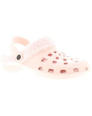 Wynsors Clog Sandals Flip Flops Faux Fur Lined Zena - Pink
