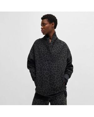 BOSS Naomi X Animal-Print Sweatshirt - Black