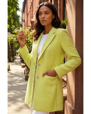 Roman Longline Boucle Textured Jacket - Yellow