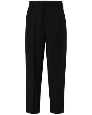 HUGO Harly23X Solid Patterned Straight Chinos - Black
