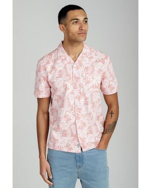 Tokyo Laundry Cotton Short Sleeve Button-Up Tropical Print Shirt - Multicolour