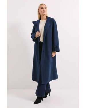 PRINCIPLES Utility Funnel Neck Coat - Blue