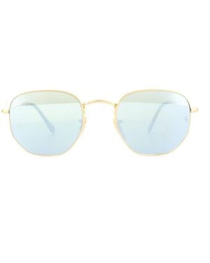 Ray-Ban Sunglasses Hexagonal 3548N 001/30 Mirror 54Mm Metal - Blue