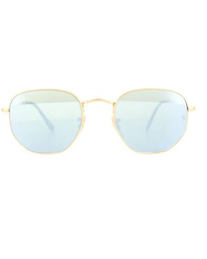 Ray-Ban Sunglasses Hexagonal 3548N 001/30 Mirror 54Mm Metal - Blue