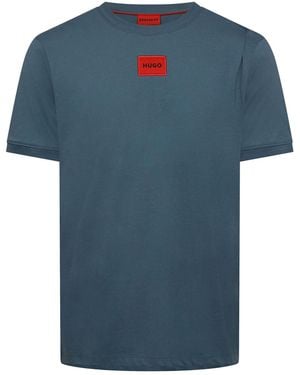 HUGO Regular Fit Diragolino T-Shirt - Blue