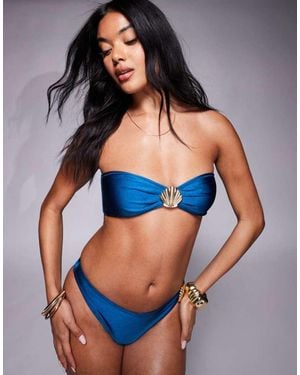 Candypants Shell Bandeau Bikini Top - Blue