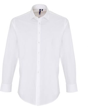 PREMIER Stretch Fit Poplin Long Sleeve Shirt - White