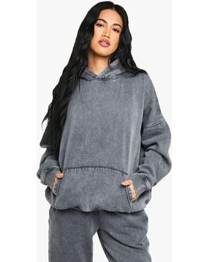 Boohoo Washed Oversized Hoodie - Grey