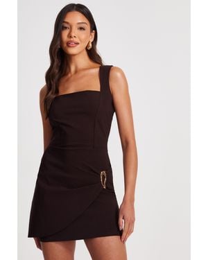 Quiz Square Neck Mini Dress - Black