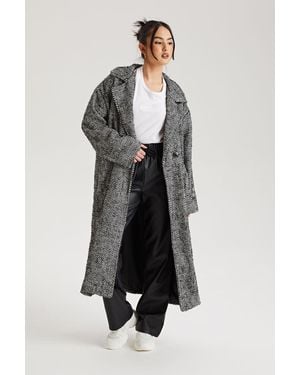 Urban Bliss Tweed Formal Coat - Grey