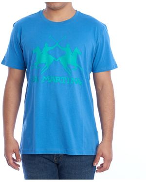 La Martina Ymr001-Js206 Regular Fit Short Sleeve T-Shirt - Blue