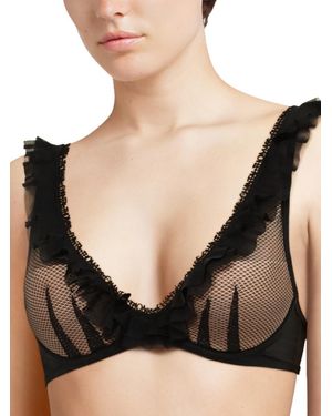 Chantal Thomass Abysse T-Shirt Plunge Bra - Black