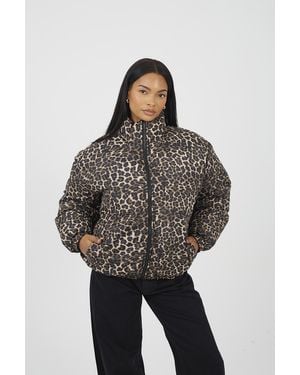 Brave Soul Reversible Oversized Puffer Jacket - Black