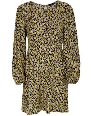 Secret Label Sunflower Print Long Sleeve Dress - Green
