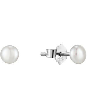 The Jewellery Stockroom Sterling 5Mm Freshwater Pearl Stud Earrings - Metallic