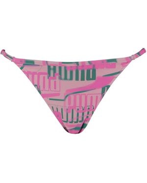 PUMA Repeat Logo Side Tie Bikinibroekje - Paars