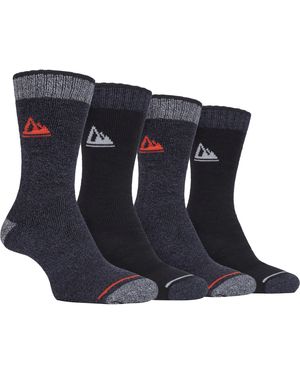 Storm Bloc 4 Pairs Cushion Sole Hiking Work Boot Socks - Blue